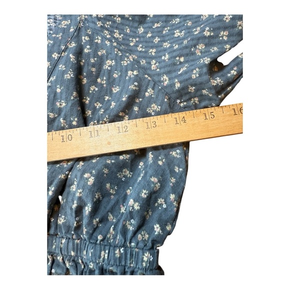 Madewell Poplin Puff-Sleeve Smocked Crop Top  Size XS - Picture 7 of 8